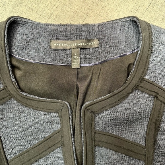 White House Black Market Tweed Military Style Crop Blazer Jacket Size 2 XS - Picture 11 of 11